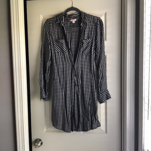 Merona Dresses & Skirts - Black and White Check Button Down Dress Merona Dresses & Skirts - Black and White Check Button Down Dress